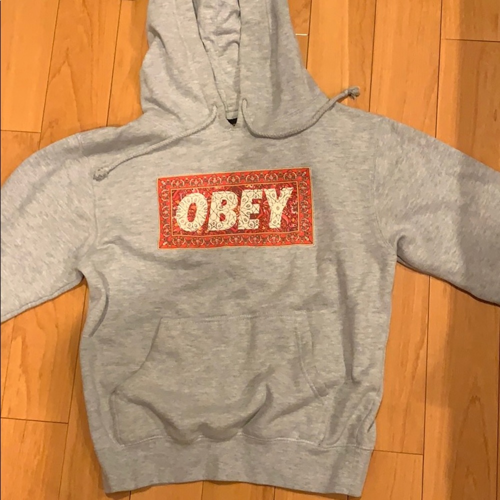 grey obey hoodie